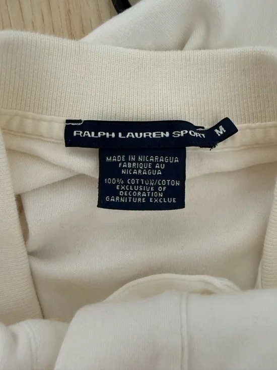 Ralph Lauren Sport White Polo Shirt Classic Fit Size M Y2K - Picture 7 of 8